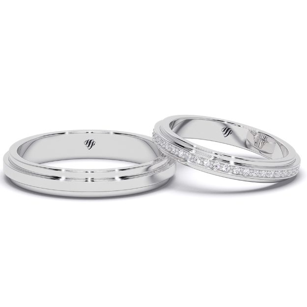 Wedding Rings VA114, 14K Platinum 2