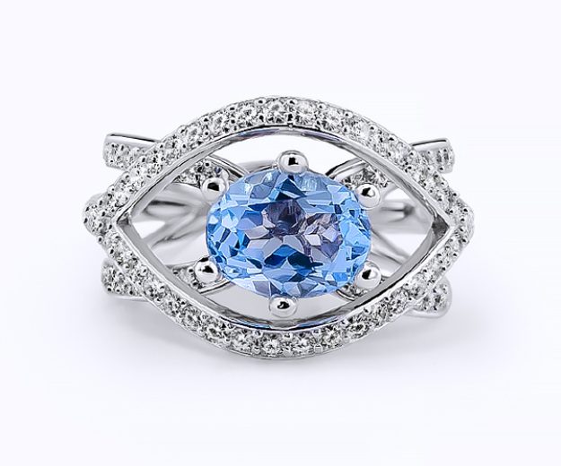 Inel AA53B, 14K Alb 2
