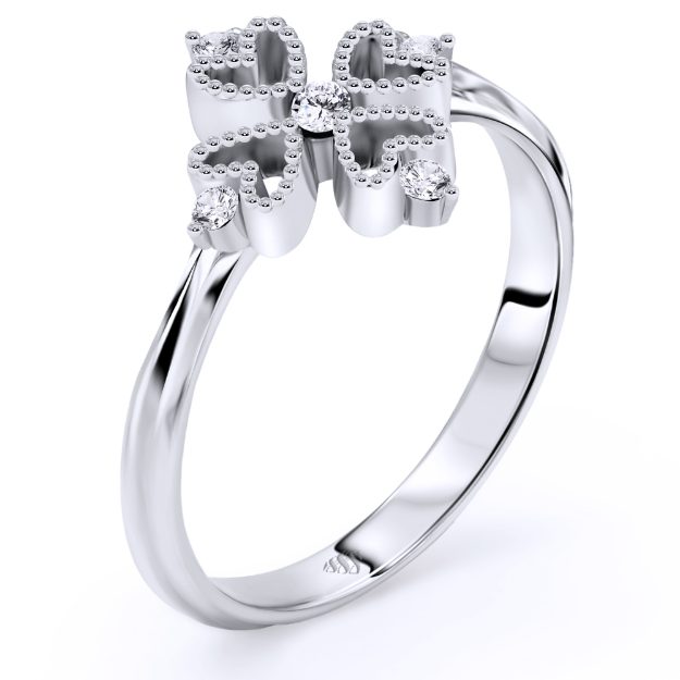 Inel AA222, 14K Alb 3