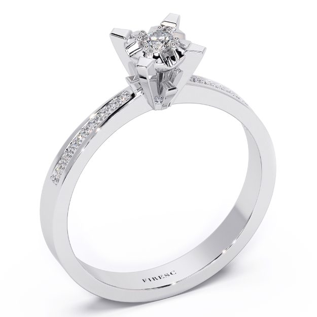 Inel AA40IL, 14K Alb 1