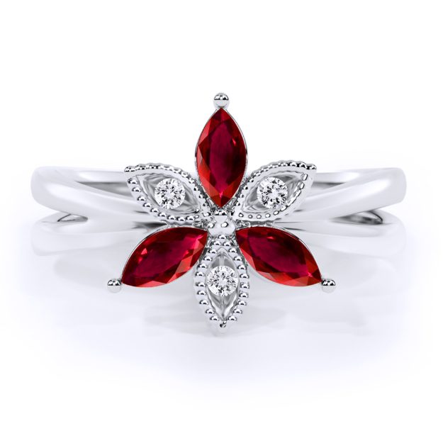 Inel AA149, 14K Alb 2