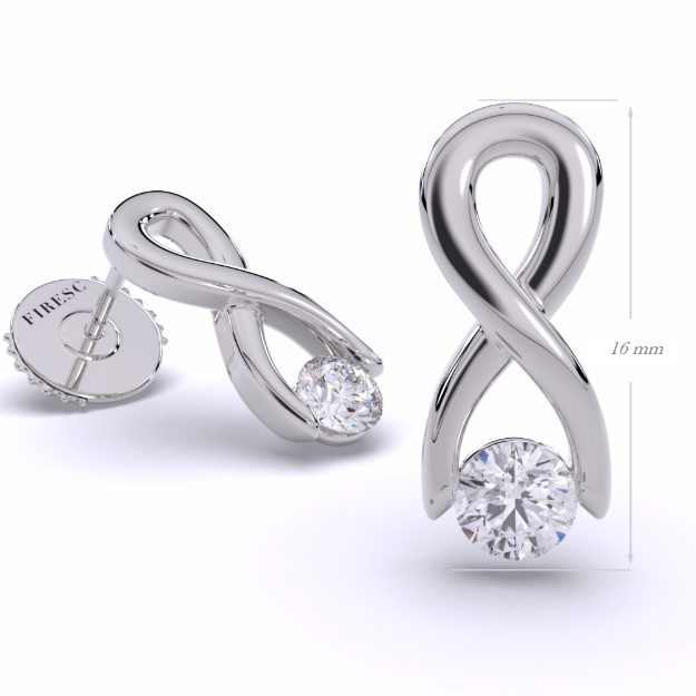 Cercei AC321, 14K Alb 2