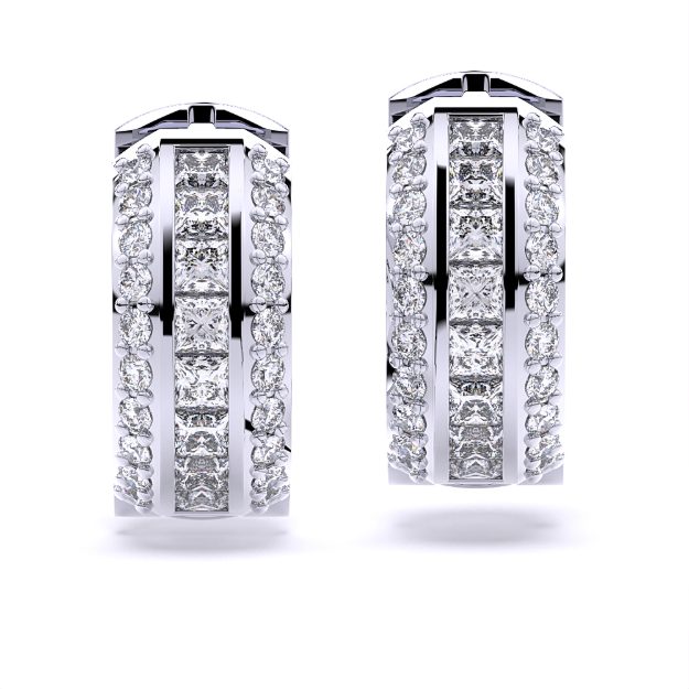 Earrings AC103, 14K White 1
