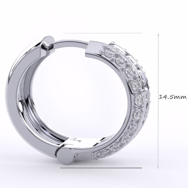 Earrings AC103, 14K White 2