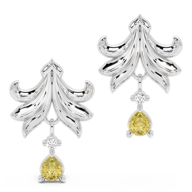 Earrings AC425, 14K White 1