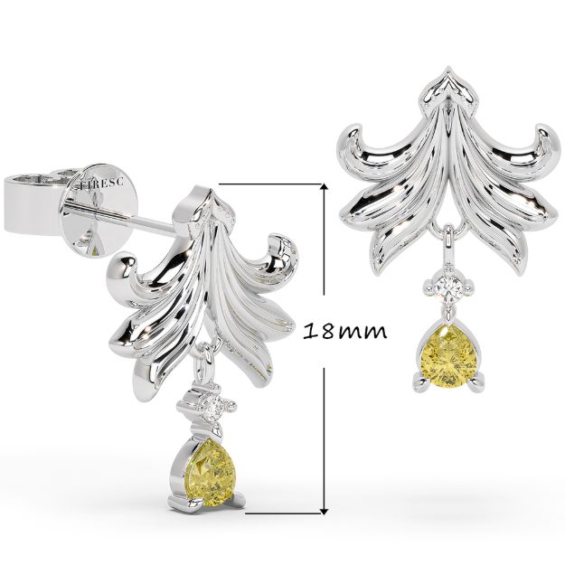 Earrings AC425, 14K White 2