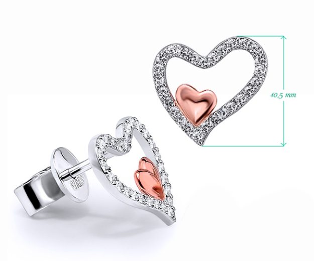 Cercei AC80, 14K Alb 2