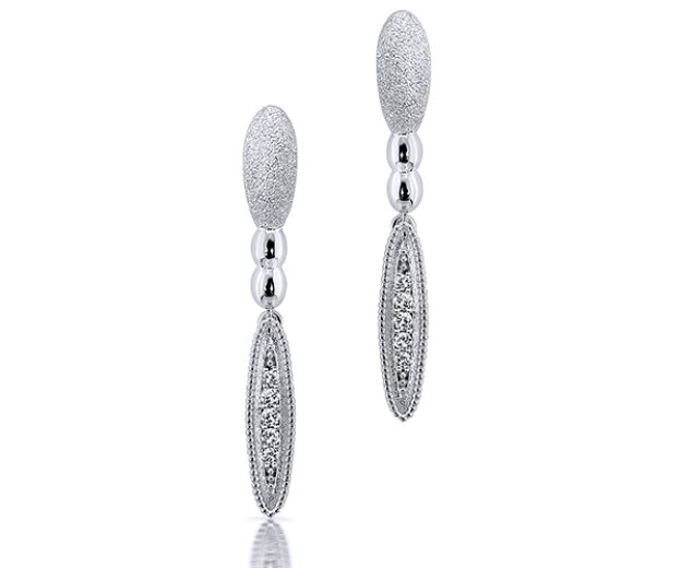 Earrings AC151, 14K White 1