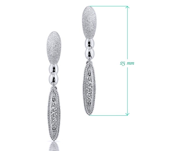 Earrings AC151, 14K White 2