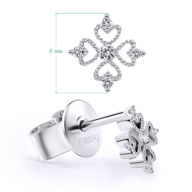 Cercei AC222, 14K Alb 2