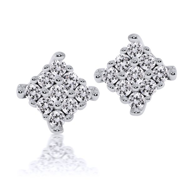 Earrings AC221B, 14K White 1