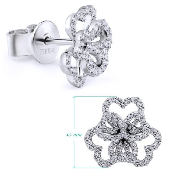 Earrings AC306, 14K White 2