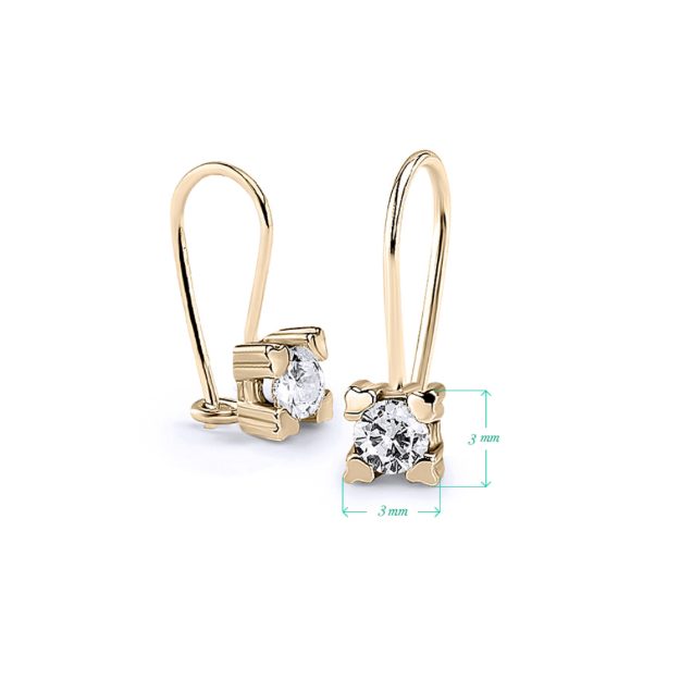Cercei AC13, 14K Galben 2
