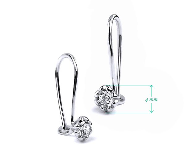 Cercei F378C, 14K Alb 2