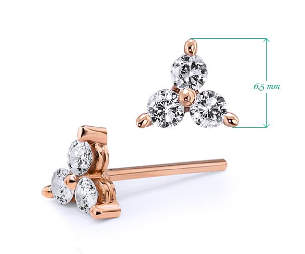 Earrings AC257B, 18K Rose 2