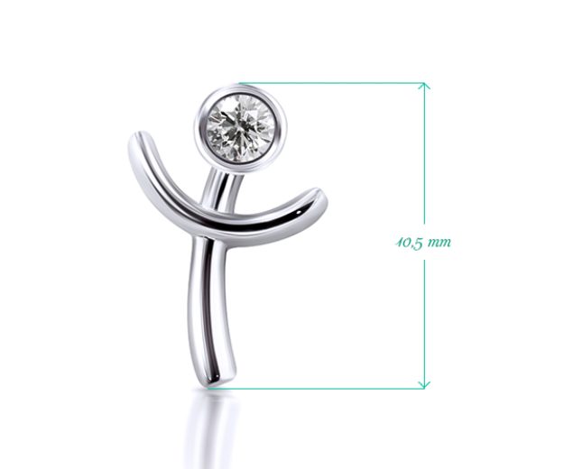 Earrings AC108, 14K White 2