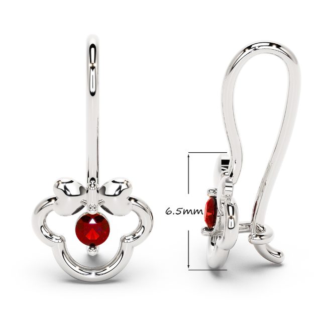 Cercei bebe BB02, 14K Alb 2