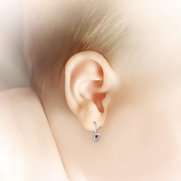 Cercei bebe BB02, 14K Alb 3