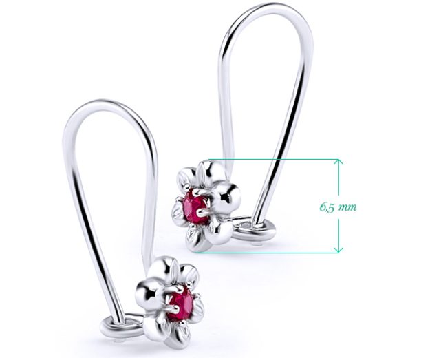 Cercei bebe AC152B, 14K Alb 2