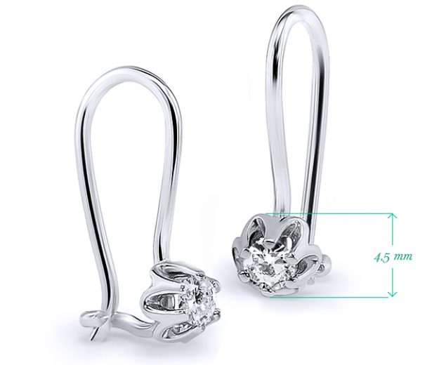 Cercei bebe AC273B, 14K Alb 2
