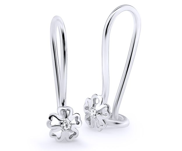 Cercei bebe AC69B, 14K Alb 1