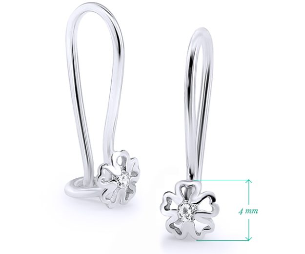 Cercei bebe AC69B, 14K Alb 2