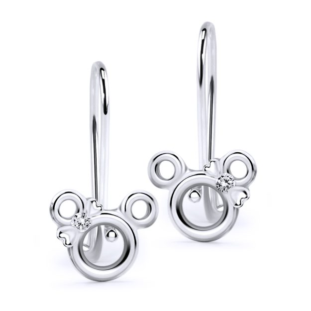 Cercei bebe BB01, 14K Alb 1