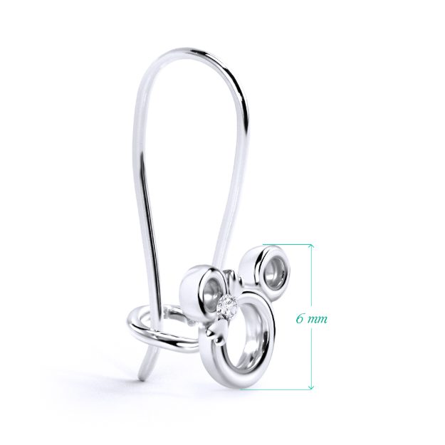 Cercei bebe BB01, 14K Alb 2