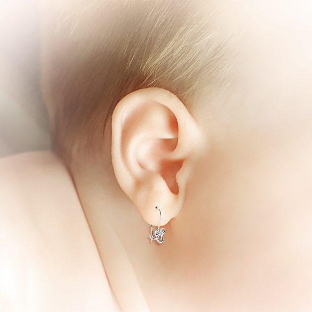 Cercei bebe BB01, 14K Alb 3