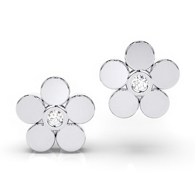 Cercei bebe BB06, 14K Alb 1