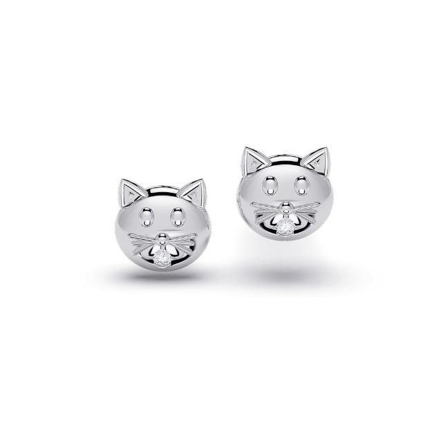 Cercei bebe BB08, 14K Alb 1