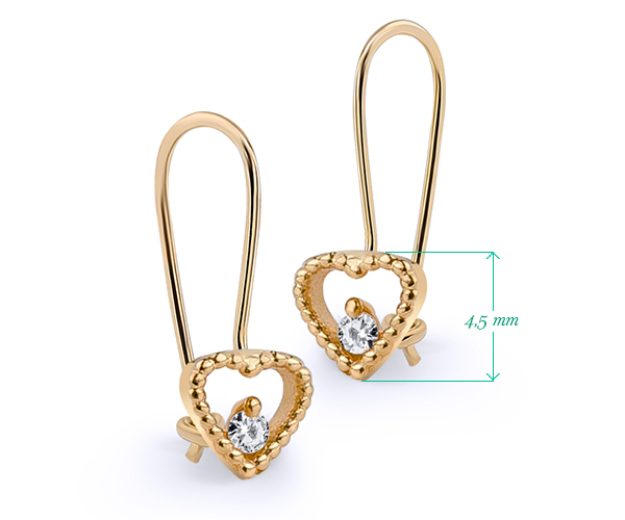 Cercei bebe AC77B, 14K Galben 2