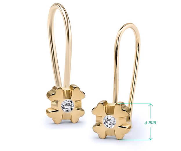 Cercei bebe CA01, 14K Galben 2