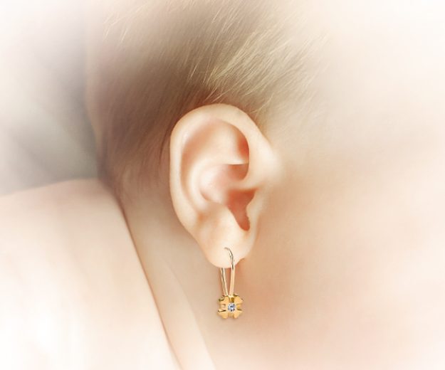 Cercei bebe CA01, 14K Galben 3