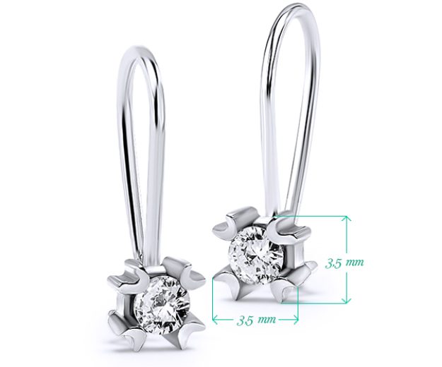 Cercei bebe AC06, 14K Alb 2