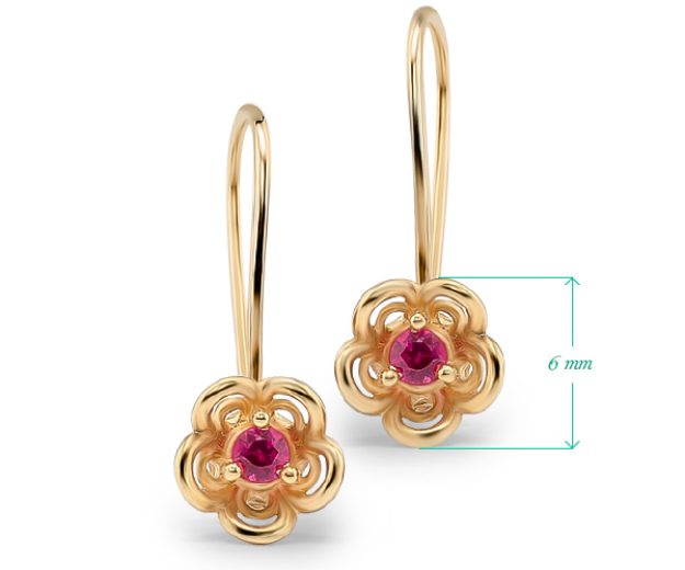 Cercei bebe AC101B, 14K Galben 2