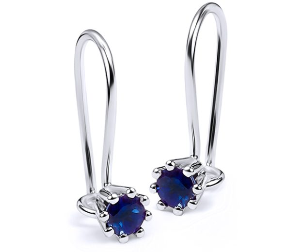 Cercei bebe G21, 14K Alb 1