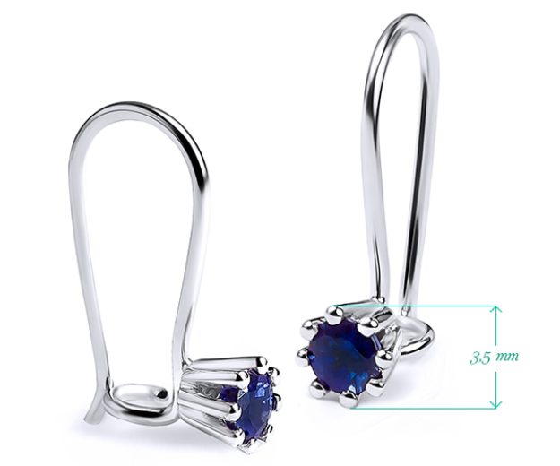 Cercei bebe G21, 14K Alb 2