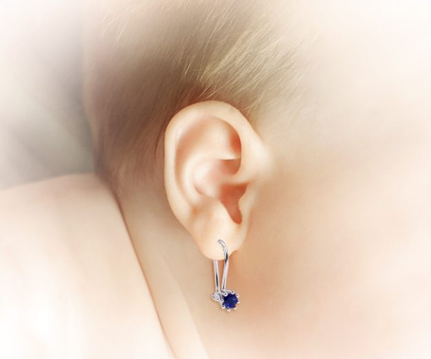 Cercei bebe G21, 14K Alb 3