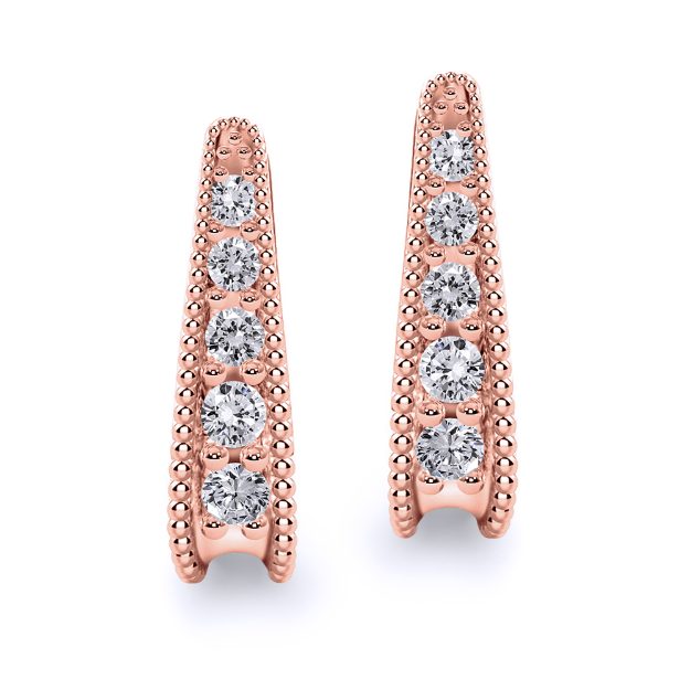 Cercei bebe AC378C, 14K Roz 1