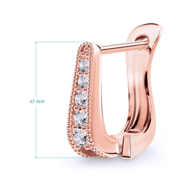 Cercei bebe AC378C, 14K Roz 2