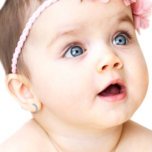 Cercei bebe BB04, 14K Roz 3