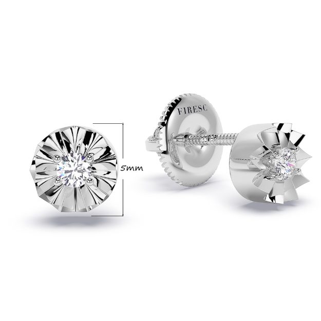 Cercei bebe BB07, 14K Alb 2