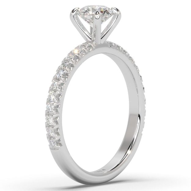 Engagement Ring AA435, 14K White 3