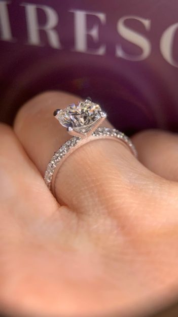 Engagement Ring AA435, 14K White 5
