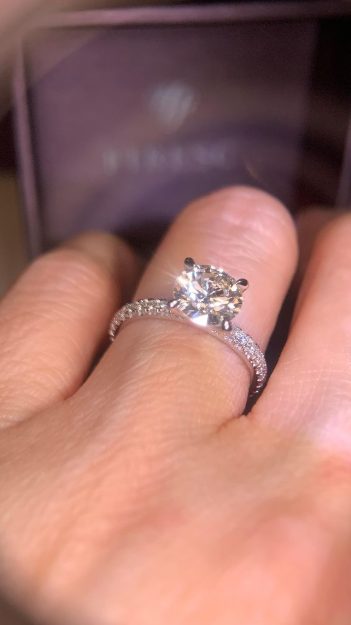 Engagement Ring AA435, 14K White 7
