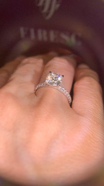 Engagement Ring AA435, 14K White 8