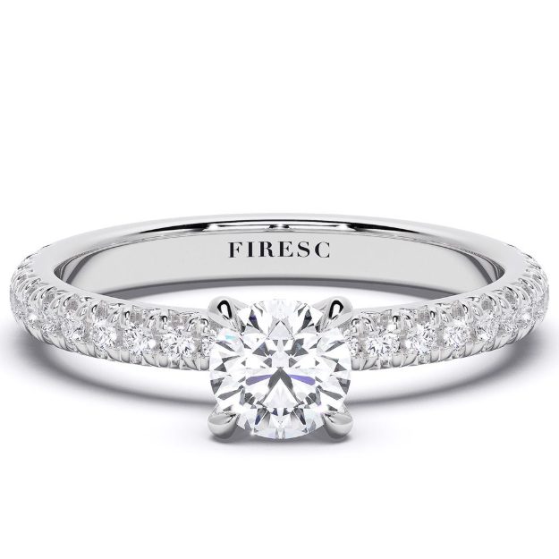 Engagement Ring AA435, 14K White 4