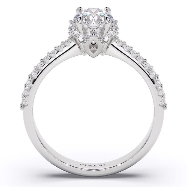 Engagement Ring AA440, 14K White 3