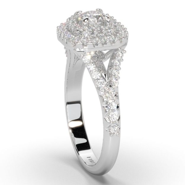 Engagement Ring AA194, 14K White 5